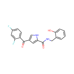 O=C(NCc1ccccc1O)c1cc(C(=O)c2ccc(F)cc2F)c[nH]1 ZINC000053294850