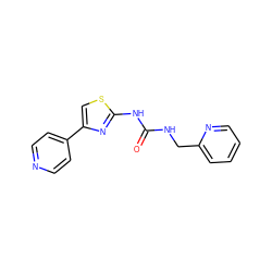 O=C(NCc1ccccn1)Nc1nc(-c2ccncc2)cs1 ZINC000165751456