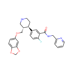 O=C(NCc1ccccn1)c1cc([C@@H]2CCNC[C@H]2COc2ccc3c(c2)OCO3)ccc1F ZINC001772621908