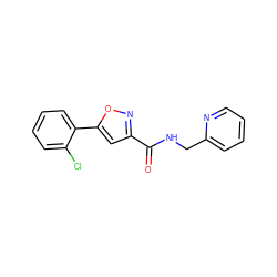 O=C(NCc1ccccn1)c1cc(-c2ccccc2Cl)on1 ZINC000000815178