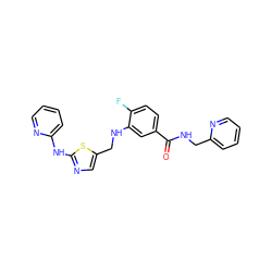 O=C(NCc1ccccn1)c1ccc(F)c(NCc2cnc(Nc3ccccn3)s2)c1 ZINC000036338815