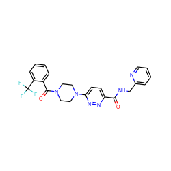 O=C(NCc1ccccn1)c1ccc(N2CCN(C(=O)c3ccccc3C(F)(F)F)CC2)nn1 ZINC000034874105