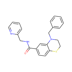 O=C(NCc1ccccn1)c1ccc2c(c1)N(Cc1ccccc1)CCS2 ZINC000004907733