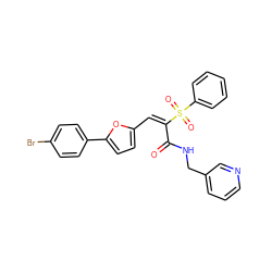 O=C(NCc1cccnc1)/C(=C\c1ccc(-c2ccc(Br)cc2)o1)S(=O)(=O)c1ccccc1 ZINC000001258754