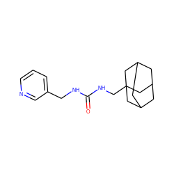 O=C(NCc1cccnc1)NCC12CC3CC(CC(C3)C1)C2 ZINC000053250080