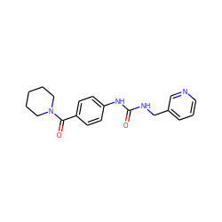 O=C(NCc1cccnc1)Nc1ccc(C(=O)N2CCCCC2)cc1 ZINC000096271380