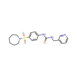 O=C(NCc1cccnc1)Nc1ccc(S(=O)(=O)N2CCCCCC2)cc1 ZINC000053251177