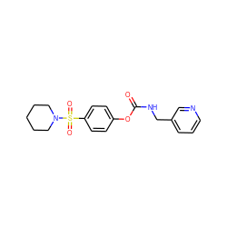 O=C(NCc1cccnc1)Oc1ccc(S(=O)(=O)N2CCCCC2)cc1 ZINC000096271371