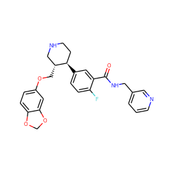 O=C(NCc1cccnc1)c1cc([C@@H]2CCNC[C@H]2COc2ccc3c(c2)OCO3)ccc1F ZINC001772604326