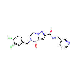 O=C(NCc1cccnc1)c1cc2n(n1)CCN(Cc1ccc(Cl)c(Cl)c1)C2=O ZINC000034811596