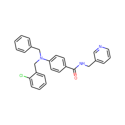 O=C(NCc1cccnc1)c1ccc(N(Cc2ccccc2)Cc2ccccc2Cl)cc1 ZINC000072108697