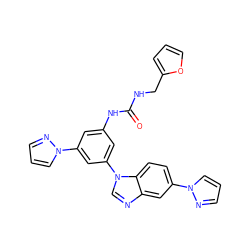 O=C(NCc1ccco1)Nc1cc(-n2cccn2)cc(-n2cnc3cc(-n4cccn4)ccc32)c1 ZINC001772654623