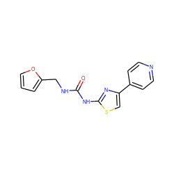 O=C(NCc1ccco1)Nc1nc(-c2ccncc2)cs1 ZINC000166117599