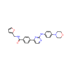 O=C(NCc1ccco1)c1ccc(-c2ccnc(Nc3ccc(N4CCOCC4)cc3)n2)cc1 ZINC000049110344