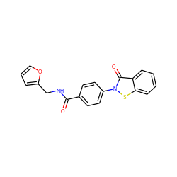 O=C(NCc1ccco1)c1ccc(-n2sc3ccccc3c2=O)cc1 ZINC000064586073