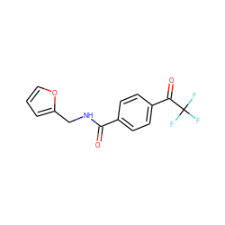 O=C(NCc1ccco1)c1ccc(C(=O)C(F)(F)F)cc1 ZINC000028880349