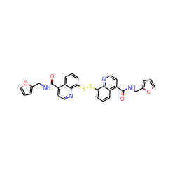 O=C(NCc1ccco1)c1ccnc2c(SSc3cccc4c(C(=O)NCc5ccco5)ccnc34)cccc12 ZINC000143467770