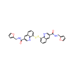 O=C(NCc1ccco1)c1cnc2c(SSc3cccc4cc(C(=O)NCc5ccco5)cnc34)cccc2c1 ZINC001772655309