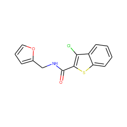 O=C(NCc1ccco1)c1sc2ccccc2c1Cl ZINC000002454979