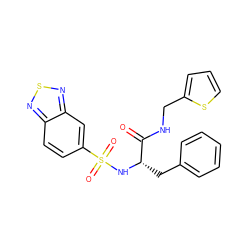 O=C(NCc1cccs1)[C@H](Cc1ccccc1)NS(=O)(=O)c1ccc2nsnc2c1 ZINC000066262273