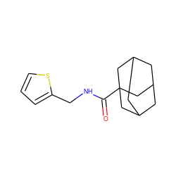 O=C(NCc1cccs1)C12CC3CC(CC(C3)C1)C2 ZINC000004323246