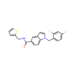 O=C(NCc1cccs1)c1ccc2c(ccn2Cc2ccc(F)cc2F)c1 ZINC000198390763