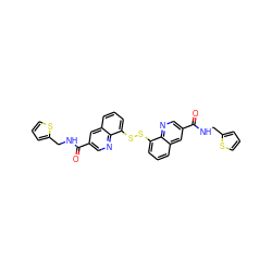 O=C(NCc1cccs1)c1cnc2c(SSc3cccc4cc(C(=O)NCc5cccs5)cnc34)cccc2c1 ZINC001772608728