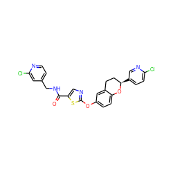 O=C(NCc1ccnc(Cl)c1)c1cnc(Oc2ccc3c(c2)CC[C@@H](c2ccc(Cl)nc2)O3)s1 ZINC000169710681