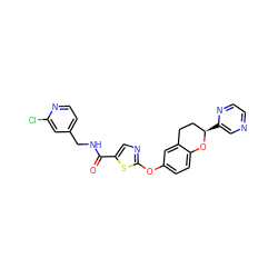 O=C(NCc1ccnc(Cl)c1)c1cnc(Oc2ccc3c(c2)CC[C@@H](c2cnccn2)O3)s1 ZINC000169710699