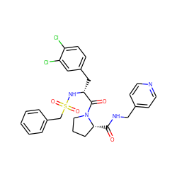 O=C(NCc1ccncc1)[C@@H]1CCCN1C(=O)[C@@H](Cc1ccc(Cl)c(Cl)c1)NS(=O)(=O)Cc1ccccc1 ZINC000027200250