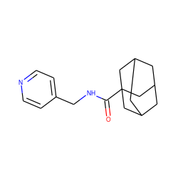 O=C(NCc1ccncc1)C12CC3CC(CC(C3)C1)C2 ZINC000004058072