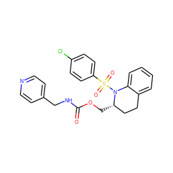 O=C(NCc1ccncc1)OC[C@H]1CCc2ccccc2N1S(=O)(=O)c1ccc(Cl)cc1 ZINC000028880154