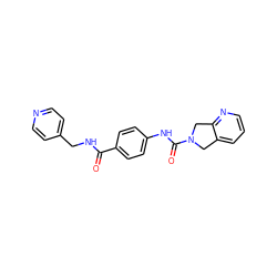 O=C(NCc1ccncc1)c1ccc(NC(=O)N2Cc3cccnc3C2)cc1 ZINC000166463363