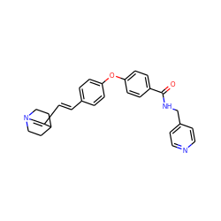 O=C(NCc1ccncc1)c1ccc(Oc2ccc(/C=C/C3=CN4CCC3CC4)cc2)cc1 ZINC000101642493