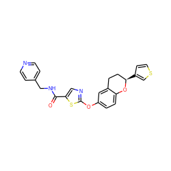 O=C(NCc1ccncc1)c1cnc(Oc2ccc3c(c2)CC[C@@H](c2ccsc2)O3)s1 ZINC000169710512