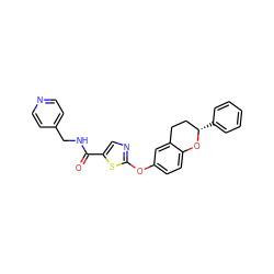 O=C(NCc1ccncc1)c1cnc(Oc2ccc3c(c2)CC[C@H](c2ccccc2)O3)s1 ZINC000169710414