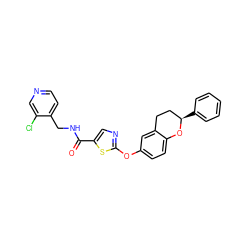 O=C(NCc1ccncc1Cl)c1cnc(Oc2ccc3c(c2)CC[C@@H](c2ccccc2)O3)s1 ZINC000169710481