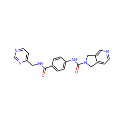 O=C(NCc1ccncn1)c1ccc(NC(=O)N2Cc3ccncc3C2)cc1 ZINC000166462398