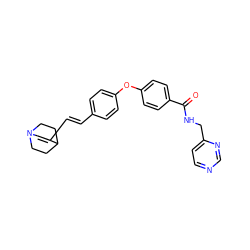 O=C(NCc1ccncn1)c1ccc(Oc2ccc(/C=C/C3=CN4CCC3CC4)cc2)cc1 ZINC000101642555