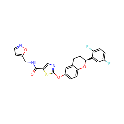 O=C(NCc1ccno1)c1cnc(Oc2ccc3c(c2)CC[C@@H](c2cc(F)ccc2F)O3)s1 ZINC000169710637