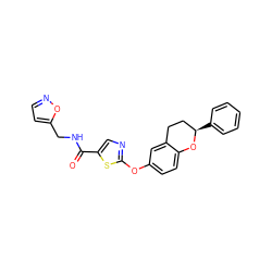 O=C(NCc1ccno1)c1cnc(Oc2ccc3c(c2)CC[C@@H](c2ccccc2)O3)s1 ZINC000169710457