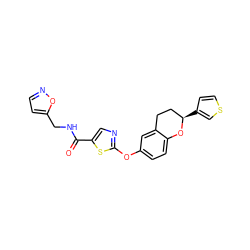 O=C(NCc1ccno1)c1cnc(Oc2ccc3c(c2)CC[C@@H](c2ccsc2)O3)s1 ZINC000169710633