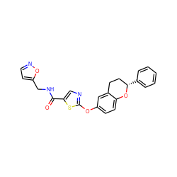 O=C(NCc1ccno1)c1cnc(Oc2ccc3c(c2)CC[C@H](c2ccccc2)O3)s1 ZINC000169710458