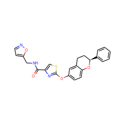 O=C(NCc1ccno1)c1csc(Oc2ccc3c(c2)CC[C@@H](c2ccccc2)O3)n1 ZINC000169710737