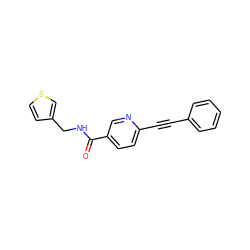 O=C(NCc1ccsc1)c1ccc(C#Cc2ccccc2)nc1 ZINC000042989019