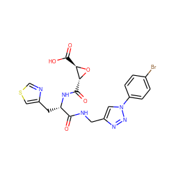 O=C(NCc1cn(-c2ccc(Br)cc2)nn1)[C@H](Cc1cscn1)NC(=O)[C@H]1O[C@@H]1C(=O)O ZINC000096917551