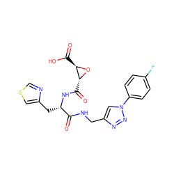 O=C(NCc1cn(-c2ccc(F)cc2)nn1)[C@H](Cc1cscn1)NC(=O)[C@H]1O[C@@H]1C(=O)O ZINC000096273811