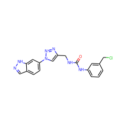 O=C(NCc1cn(-c2ccc3cn[nH]c3c2)nn1)Nc1cccc(CCl)c1 ZINC000096908818