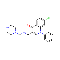 O=C(NCc1cn(-c2ccccc2)c2cc(Cl)ccc2c1=O)N1CCNCC1 ZINC000096170279