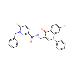 O=C(NCc1cn(-c2ccccc2)c2cc(Cl)ccc2c1=O)c1ccc(=O)n(Cc2ccccc2)c1 ZINC000096170143